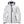 Helly Hansen white hooded jacket with black zippers and red pull tabs