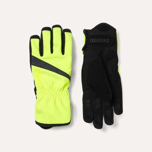 SealSkinz neon yellow and black cycling gloves