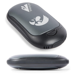 ActionHeat grey rechargeable hand warmer with University of Iowa logo