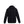 Black zip up hooded jacket with ribbed cuffs and hem