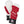 Hestra white and red winter mittens with black cuffs and Hestra logo