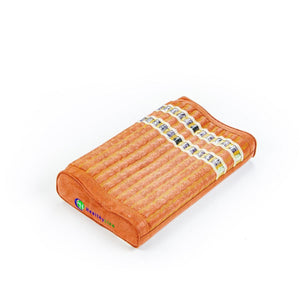 HealthyLine orange gemstone therapy pillow with embedded crystal rows