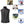 Black heated vest shown with examples of use for work fishing house skiing walking dog and hiking