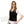 Woman wearing a black Polar Products cooling vest with two white cooling packs
