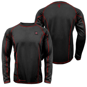 Gerbing black long sleeve heated base layer shirt with red stitching