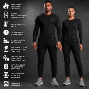 ActionHeat Pro Series+ Bluetooth Unisex Heated Base Layer Pants