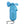 Blue O2COOL handheld portable fan with a grey carabiner clip