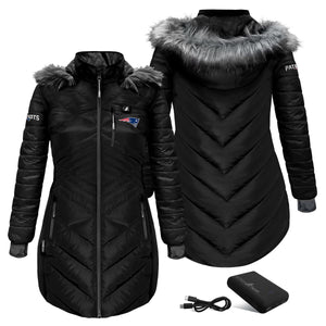 ActionHeat New England Patriots 5V Women's Long Puffer Battery Heated Jacket