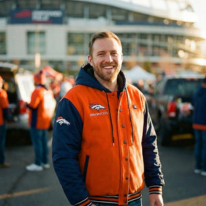 ActionHeat Denver Broncos 5V Battery Heated Varsity Jacket