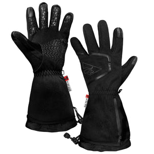 Black Fan-Tex winter gloves with textured palms and adjustable wrist cuffs