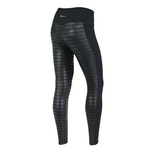 Seirus black athletic leggings with textured horizontal paneling