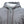 Grey zip up hoodie with white inner lining and braided drawstrings