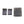 Three black plastic mounting components with metal contact points