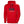 Red Helly Hansen hooded sweatshirt with black HH logo and text