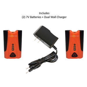 California Heat two 7V batteries and a dual wall charger
