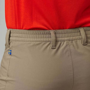 FjallRaven tan trousers with elastic waistband and belt loops