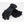 Pair of black insulated winter gloves with adjustable wrist straps