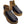 Metguard black plastic metatarsal guards attached to tan leather work boots