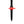 Black trekking pole tip with a red circular snow basket