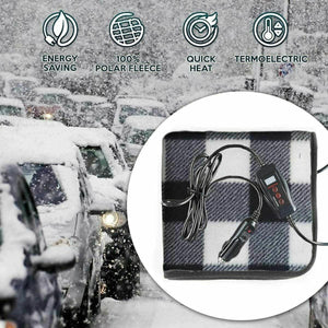 Zone Tech heated polar fleece blanket with car power adapter and digital controller