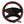 Black heated steering wheel cover with red wave patterns and 12V power adapter