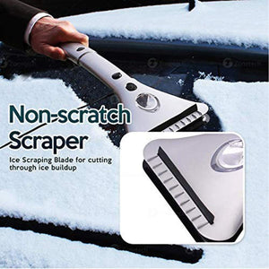 Zonetech ice scraper removing snow and ice from a car windshield