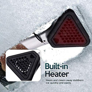 Zone Tech heated ice scraper clearing ice from a windshield