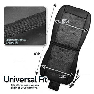 Zone Tech black car seat cushion with dimensions 40 inches by 17 inches and elastic straps for secure fit