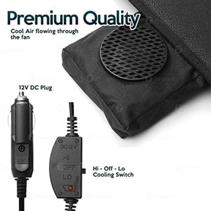 Zone Tech car seat cooling fan with 12V DC plug and three speed cooling switch