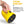 Hand holding a yellow Zone Tech circular ice scraper with a black scraping disc