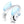 White wearable neck fan with digital display and blue airflow graphic