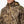 Man wearing a Realtree camouflage hooded jacket with tan zipper details