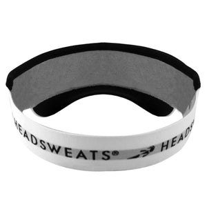 Headsweats white visor with black trim and logo