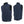 DeWalt navy blue heated work vest shown from front and back views
